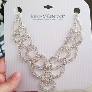 Silver tone glam necklace